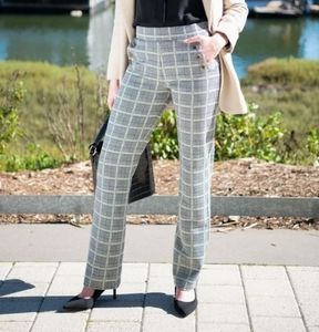 Betabrand Dress Yoga Pants 6 button Straight Leg